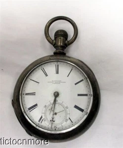 ANTIQUE BARWISE RE LONDON BRITISH FUSEE HUNTER CASE POCKET WATCH COIN SILVER - Picture 1 of 19