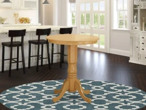 Eden 30" round counter height pedestal table in light wood East West Furniture - Picture 1 of 9