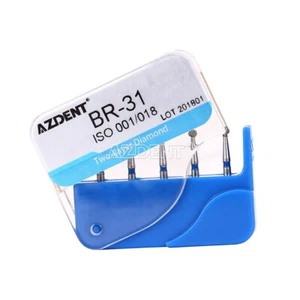 5pcs AZDENT Dental FG Two-Layer Diamond Burs BR-31 for High Speed Handpiece - Picture 1 of 12