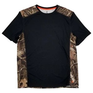 Energy Zone Mens Black Mossy Oak Camo Short Sleeve T-Shirt Large - Picture 1 of 1