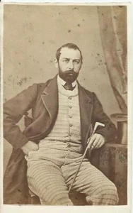 FOTOGRAFIA STORICA ORIGINALE RITRATTO IN BORGHESE DEL RE DI SVEZIA CARLO XV° - Picture 1 of 1