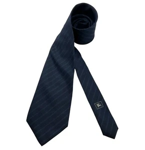BURBERRY Navy Striped Silk LUXURY Tie ITALY - Picture 1 of 6