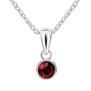 925 Sterling Silver January Birthstone Necklace with Garnet Birthstone Pendant - Picture 1 of 10