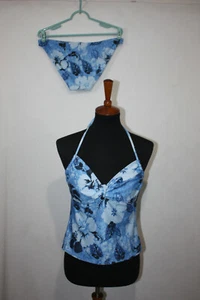 Juego de tankini Halter Catalina Lola Fit talla L (10-12) azul floral recogido - Imagen 1 de 10
