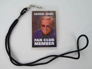 George Jones Fan Club Member Badge w/Lanyard Personalized Country Music Artist - Picture 1 of 3