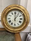 Antique Wooden  French Gilt Wall Clock With Box Back Glass Dial