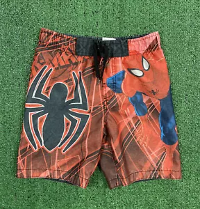 Marvel Spider-Man Swim Trunks Board Shorts Boy's Size 4 Red Blue Black - Picture 1 of 4
