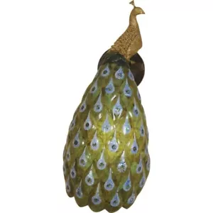 Peacock Wall Sconce - Soft Finished Cast Brass with Shell Inlay - Maitland Smith - Picture 1 of 12