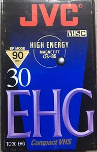 JVC TC-30 EHG High Energy VHS-C Videocassette Tape 90 Minutes - Picture 1 of 2