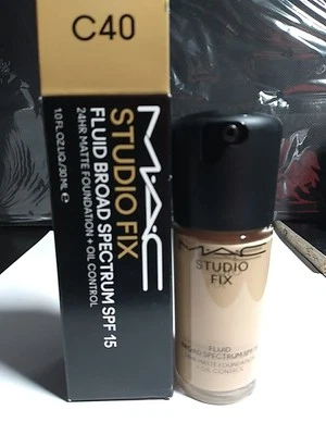 M.A.C Studio Fix Fluid SPF 15 Broad Spectrum 24HR Matte Foundation, 1 Fl Oz C40 - Image 1 of 4