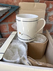 NIB Vintage 80s Ariana Town & Country Gorham Coffee Mugs Barware Set Of 4 NOS - Picture 1 of 12