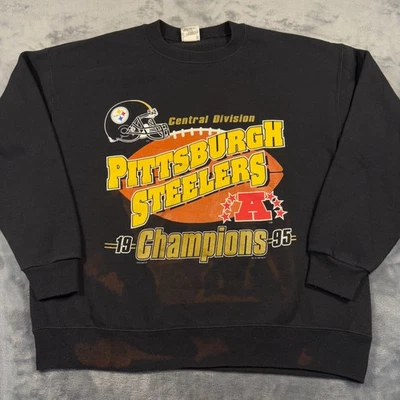 Sudadera De Colección 1995 Pittsburgh Steelers Para Hombre Grande Negra Nuez moscada Fútbol NFL Foto 1 de 4