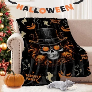 Halloween Mechanical Punk Skull Ghost 40x50 fleece Throw blanket - Picture 1 of 7