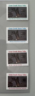 1995 Crow Creek Sioux Tribe Reservation Gaming Stamps Waterfowl - CC# 91-94 - Image 1 of 2