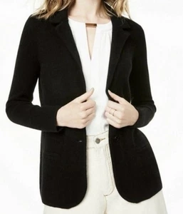 CHARTER CLUB Women'sBlack 100% Cashmere 2 Button Blazer Jacket Academia Sz Small - Picture 1 of 8