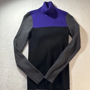 Lauren Ralph Lauren Turtleneck Sweater Womens Size Small colorblock ribbed - Picture 1 of 5