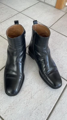 Herren Stiefel Stiefeletten, Ital. Marke Leonardo da Vinci schwarz Leder Gr.7/41 - Bild 1 von 3