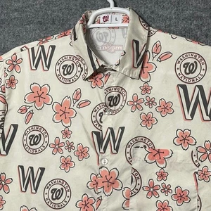 Camisa hawaiana Aloha de béisbol en flor de cerezo de los Nacionales de Washington para hombre grande SGA - Imagen 1 de 5
