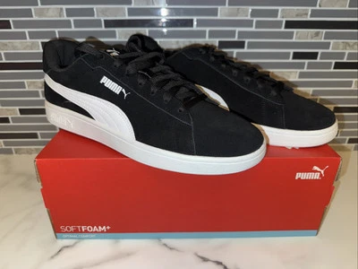 Men’s Puma Smash 3.0 Black/White Suede US 12 390984-400 - Image 1 of 4