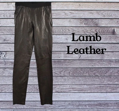 Legging Sexy Matrix Motociclista Elie Tahari Talla S Negro 100% Cuero Cordero Foto 1 de 4