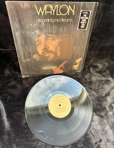 WAYLON JENNINGS: Dreaming My Dreams LP - 1975 US - Tan Labels - In Shrink -Hype - Picture 1 of 5