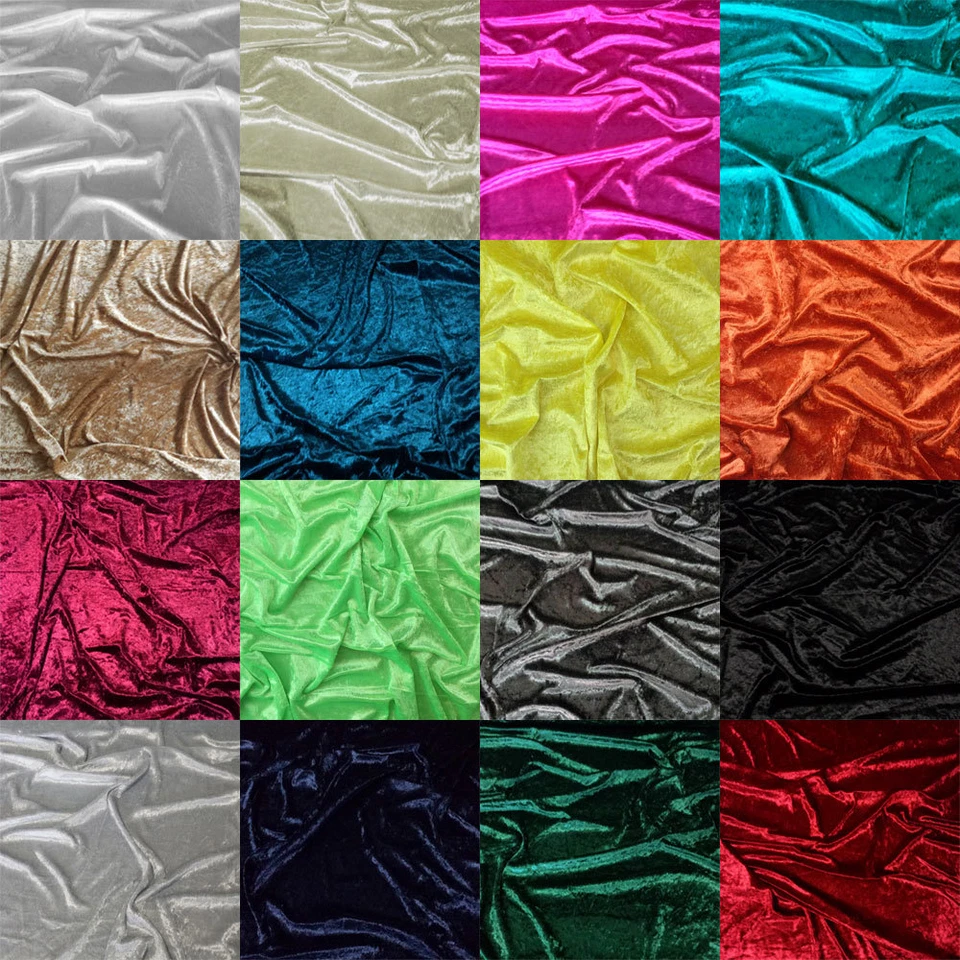 Premium Crushed Velvet Fabric Craft Dress Upholstery Home Décor Costume Material - Image 1 of 1