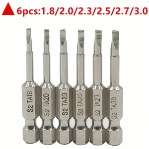 6Pcs Magnetic S2 Steel Triangle Head Screwdriver Bit Set 1/4 Inch Hex Shank 50mm - Picture 1 of 7