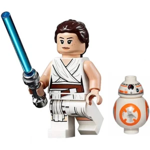 LEGO Star Wars Rey Lightsaber and BB-8 Droid Minifigs 2 Inches Tall - Picture 1 of 4