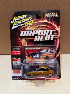 1/64 JOHNNY LIGHTNING IMPORT HEAT 1996 HONDA CIVIC CUSTOM GOLD - Picture 1 of 2