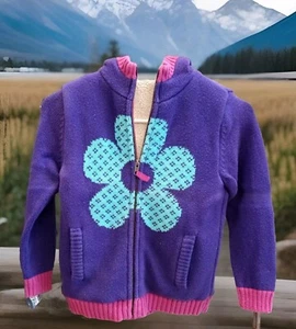 Hanna Andersson Girls Winter Sweatshirts Full Zip Jacket Coat, size 120 6-7y - Picture 1 of 3
