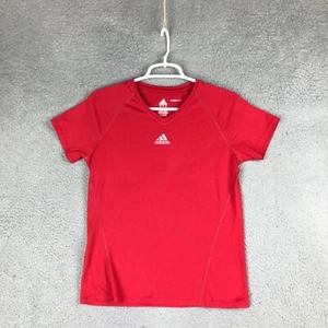 Adidas Climalite Girls Gray Short Sleeve Crew Neck Red T Shirt Size L - Picture 1 of 7