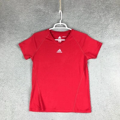 Camiseta Adidas Climalite Niñas Gris Manga Corta Cuello Redondo Roja Talla L Foto 1 de 4