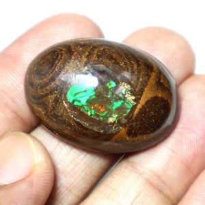 44 Carat Natural Australian Boulder Opal Smooth Cabochon Gemstone Size 31X22X8MM - Picture 1 of 7