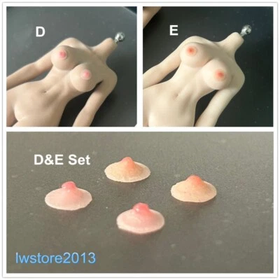 美国 1/12 硅胶乳头乳胸贴 6 英寸女性塑像身体无胶水 — 第 1/4 张图片