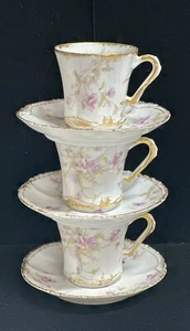 Vtg Theodore Haviland Limoges Bone China Demitasse Cup And Saucer Missouri Glass - Picture 1 of 15