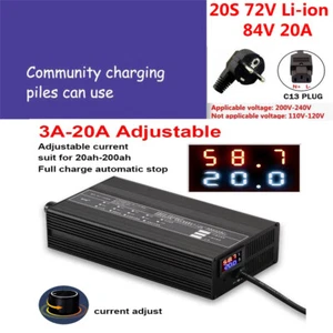 Output 84V Akku Ladegerät Current Adjustable 3A-20A for 20S 72V Li-ion Akku Pack - Afbeelding 1 van 10