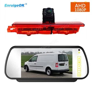 7'' Mirror Monitor & Brake Light Rear View Reverse Camera for VW Caddy 2003-2015 - Picture 1 of 18