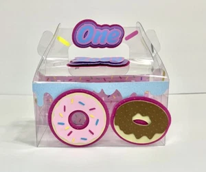 Donut Birthday Favor Gable Box/ Donut Grow Up Goodie Box/ Two Sweet Goodie Bag/ - Picture 1 of 3