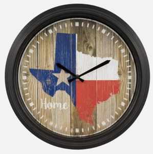 X-Large Plastic Outdoor Wall Clock, app.16", STATE OF TEXAS, HOME, La Crosse - Picture 1 of 5