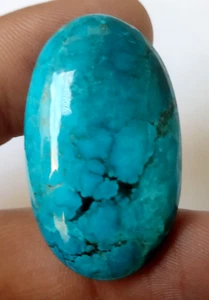 44.65 Ct. Natural Blue Turquoise Oval Cabochon Loose Gemstone Pendant for Gift - Picture 1 of 6