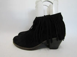 Botines Fiorentini + Baker para mujer talla 40,5 EUR de gamuza negra con flecos botín - Imagen 1 de 11
