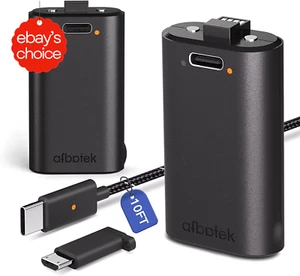 2 Pack Rechargeable Battery Pack for Xbox with Fast Charger & 10FT USB-C Cable - Picture 1 of 12