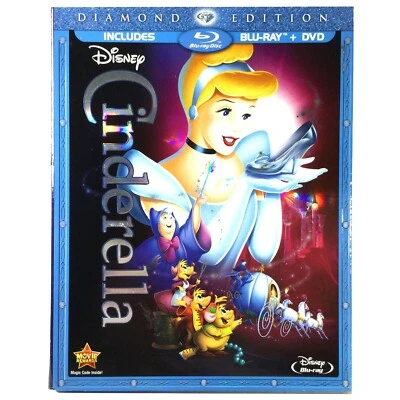 Walt Disney's: Cinderella (Blu-ray/DVD, 1950, Diamond Ed) Like New w/ Slip ! Foto 1 de 4