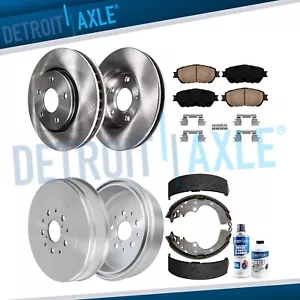 Front Disc Brake Rotors Rear Drums for 2004 2005 2006 - 2010 Toyota Sienna 5 LUG - Picture 1 of 7