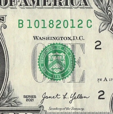 OCT 18 2012 Birthday Date Note Fancy Serial Number One Dollar Bill 10 18 2012 - Image 1 of 4