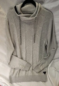 TN Chevron LARGE hellgrauer großer Pullover enge Strickärmel - recycelte Baumwolle - Bild 1 von 15