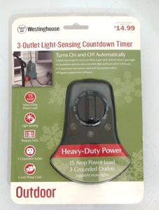 Westinghouse 3 outlet light -sensing coutdown timer NEW - Picture 1 of 5