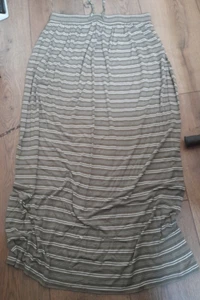 primark summer skirt size 10 green/white stripes aq - Picture 1 of 3