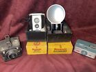 3 VINTAGE Kodak Camera Brownie SIX-20, Reflex, Hawkeye Flash Original Boxes Old