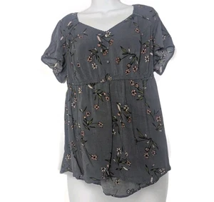 Camicetta donna top floreale torrida blu ardesia polverosa rosa floreale babydoll tropicale 2 - Foto 1 di 5